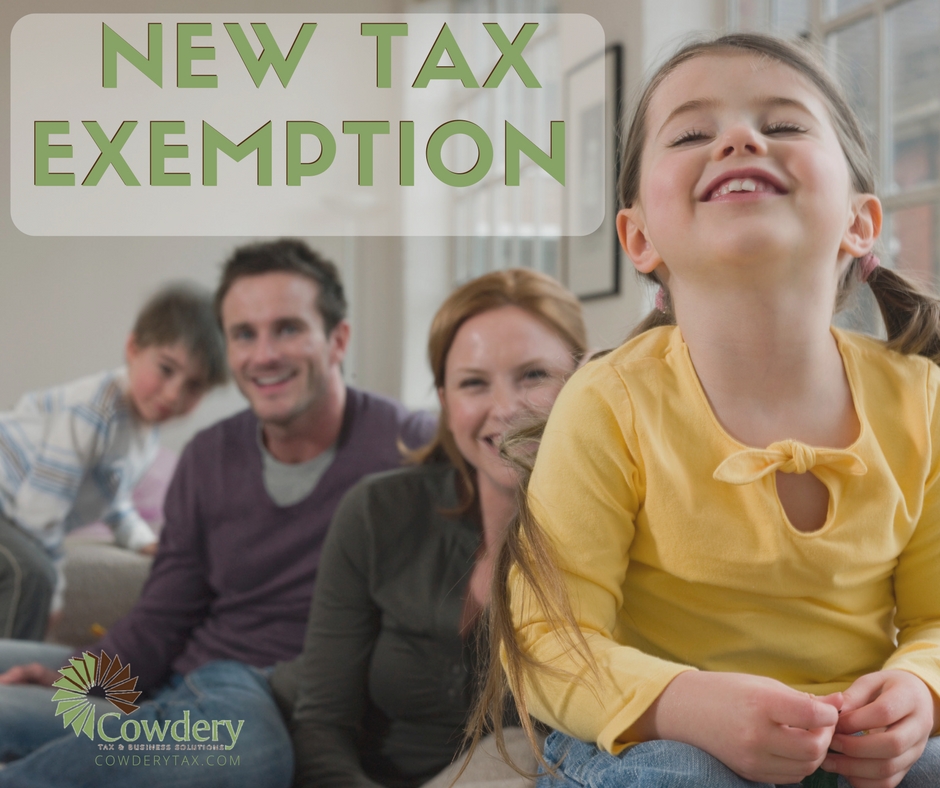 New Tax Exemption For The 2016 Filing Year Cowdery Tax