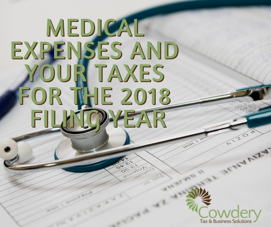 Medical Expenses and Your Taxes for the 2018 Filing Year Cowdery Tax